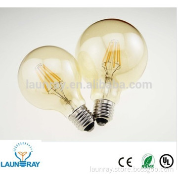 G125 G95 G80 Global Bulb Warm White Dimmable UL Listed Lights 6W Led Filament Bulb
